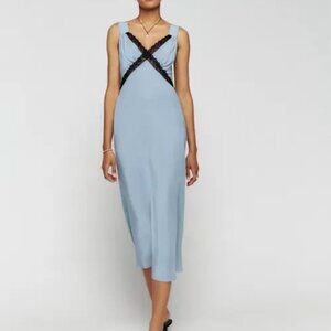 Reformation Provence Silk Dress Mineral - Size M